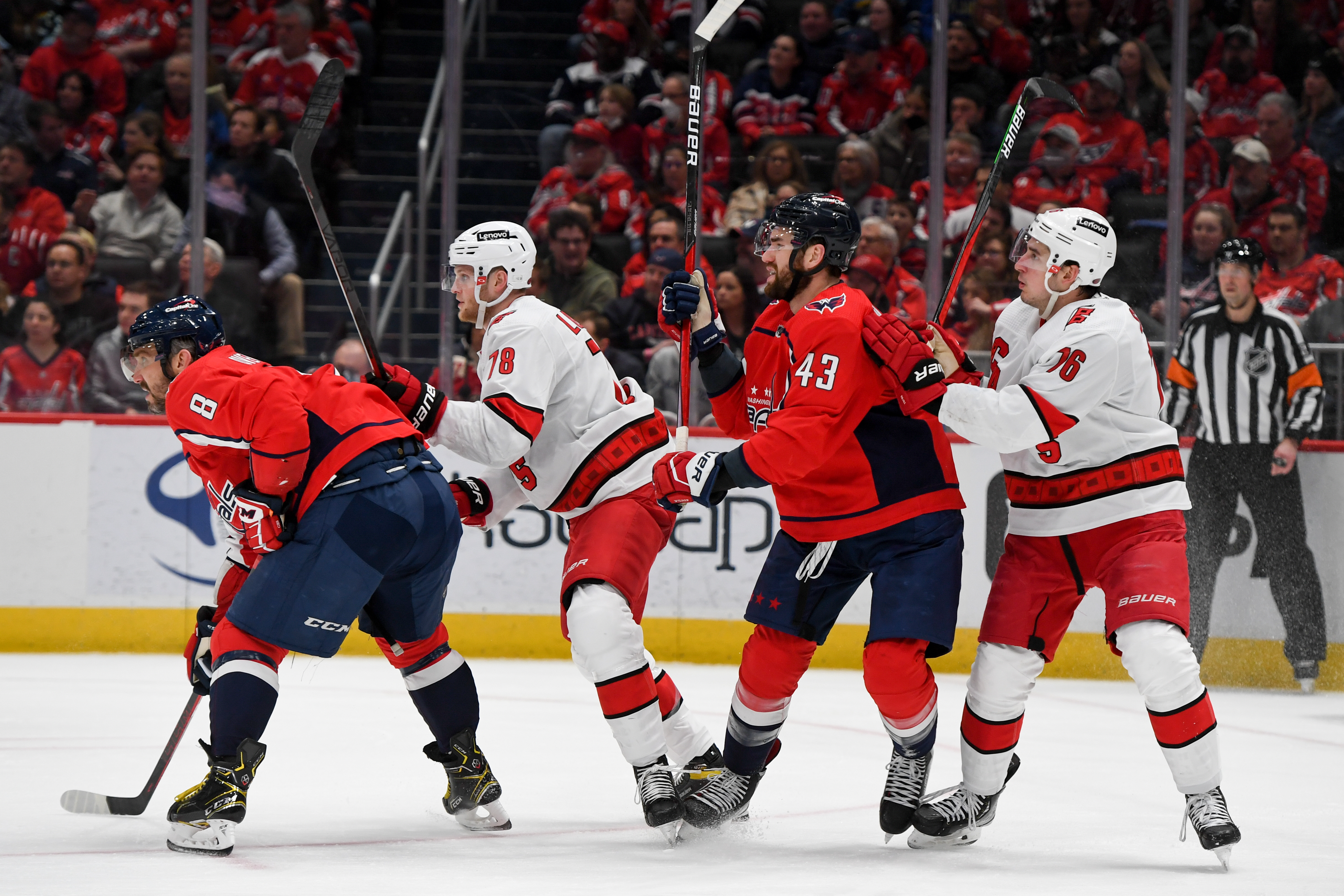 NHL playoff action between the Hurricanes and Capitals