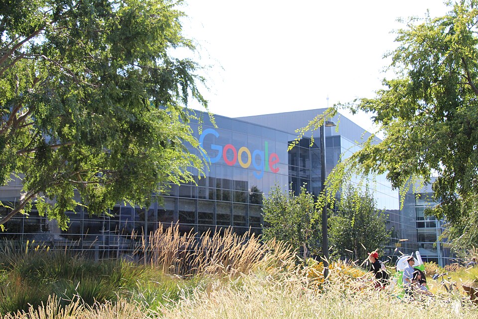 Outside the Googleplex campus in Mountain View