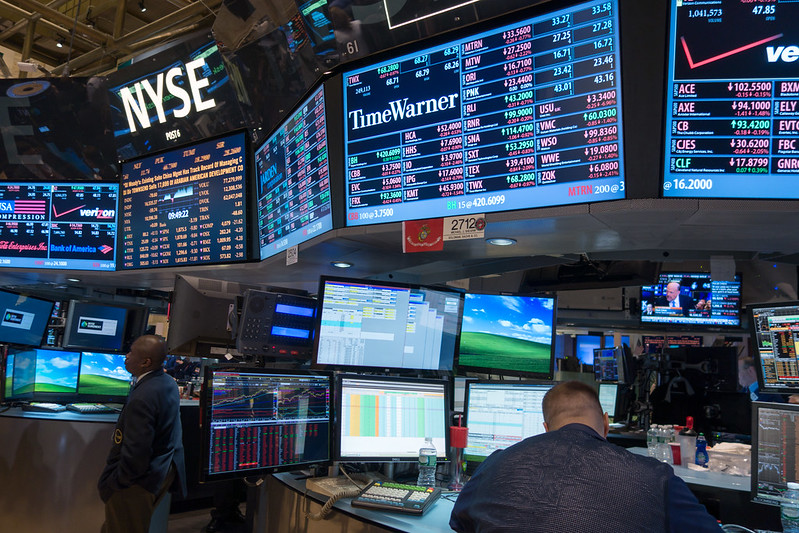 Busy trading floor at the New York Stock Exchange