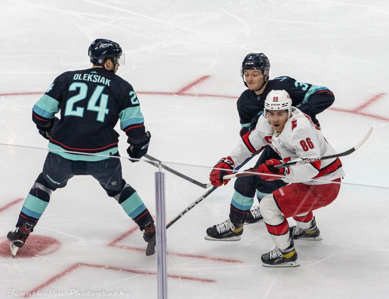 Carolina Hurricanes players in action on the ice