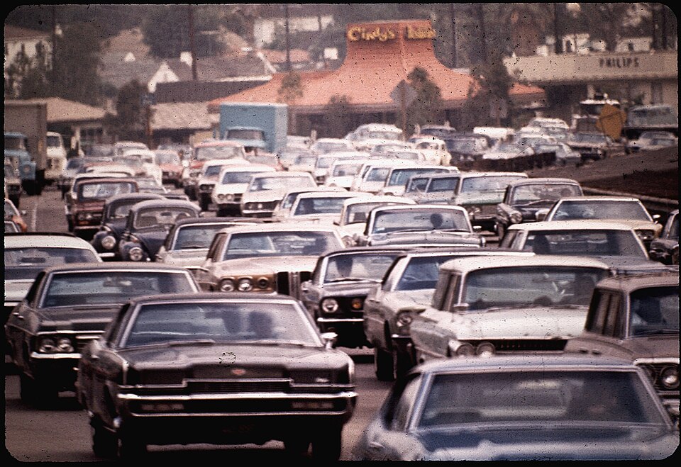 Historic Hollywood Freeway showing dense traffic in Los Angeles