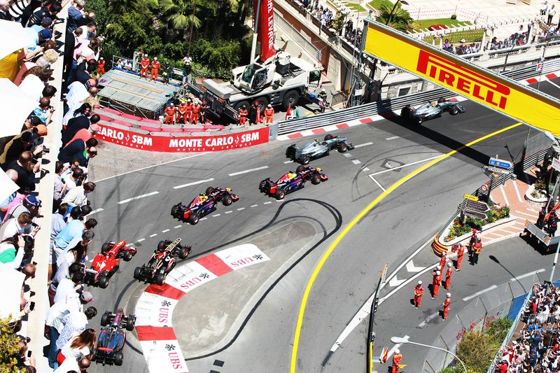 Formula One cars racing at the Monaco Grand Prix