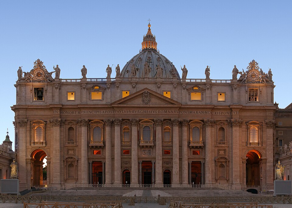 St. Peter's Basilica at blue hour