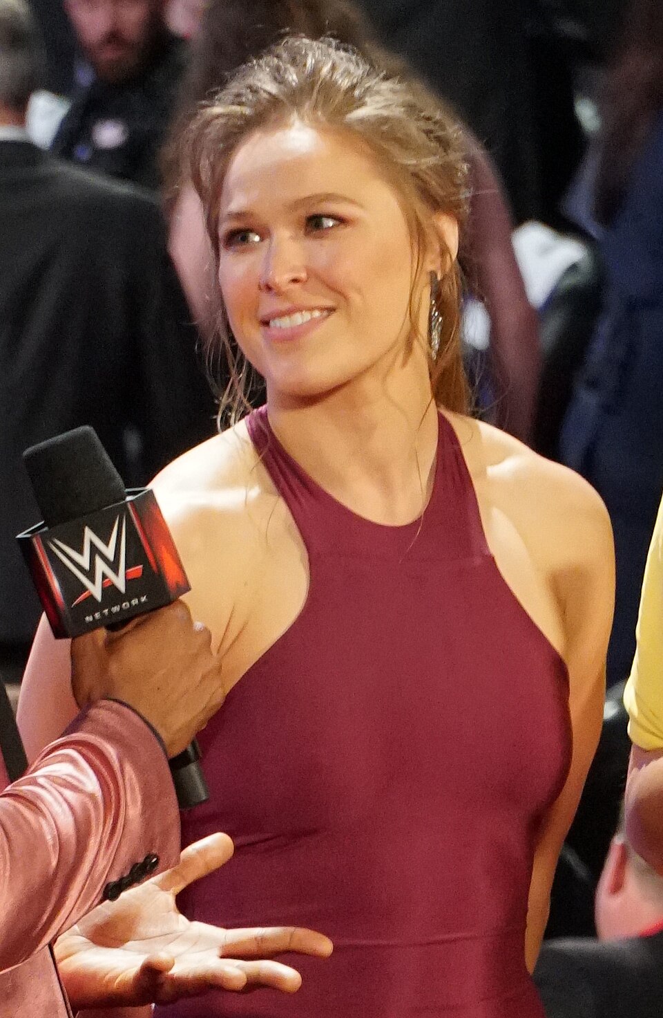 Ronda Rousey at the WWE Hall of Fame ceremony in 2018