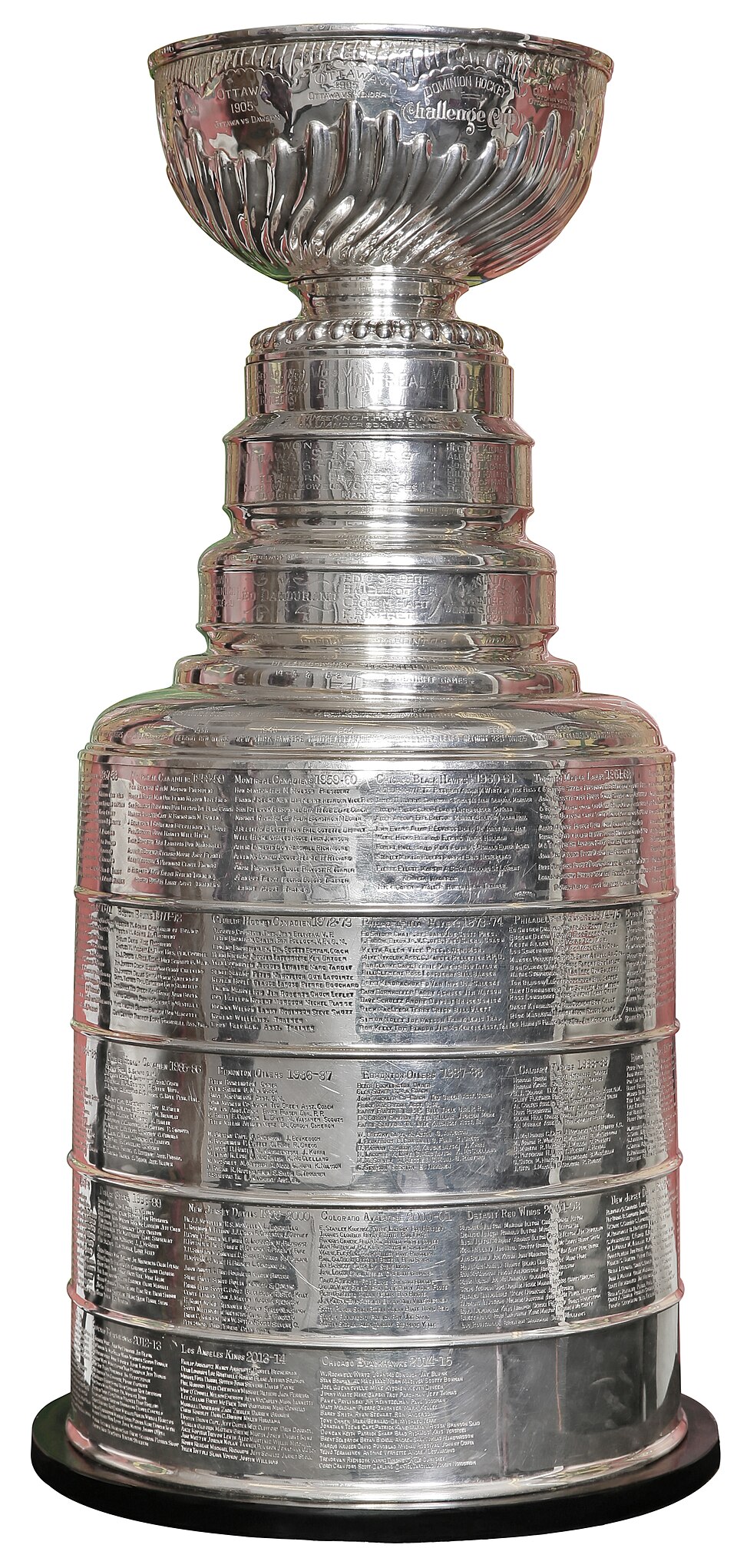 The Stanley Cup trophy on display at the Hockey Hall of Fame