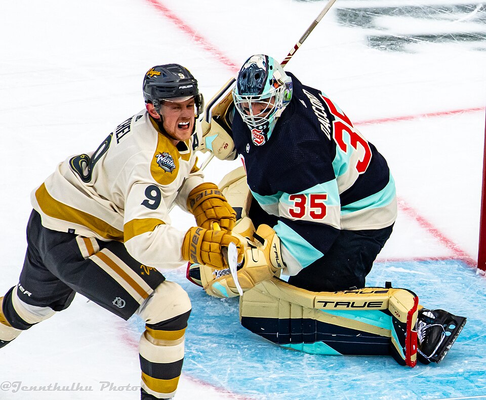 Vegas Golden Knights player in action during outdoor NHL game